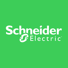 Schneider Electric logo on a bright green background.